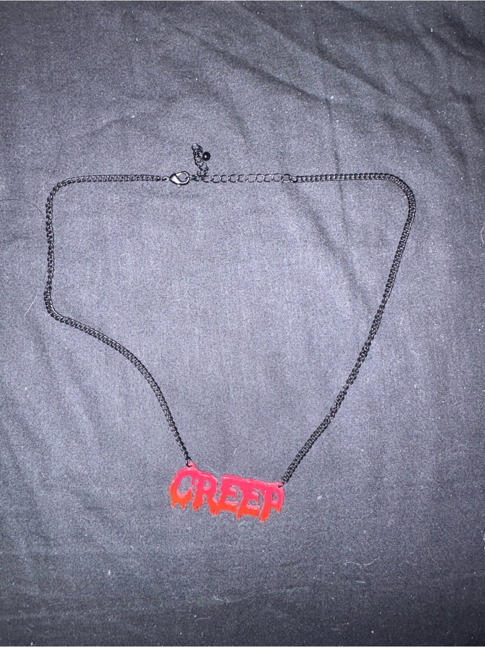 Spencer's Red 'CREEP' Pendant Necklace with Black Chain